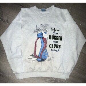 Vintage 90’s Hanes Golf Hugged Your Clubs Today Crewneck Sweatshirt Gray L